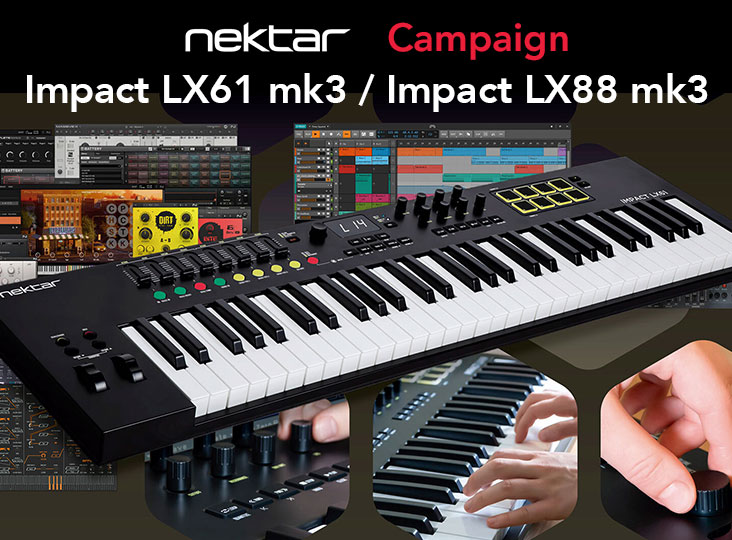 Nektar Technologyの最新コントローラーImpact LX61 mk3、Impact LX88